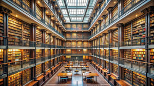 Classic library setting representing literature